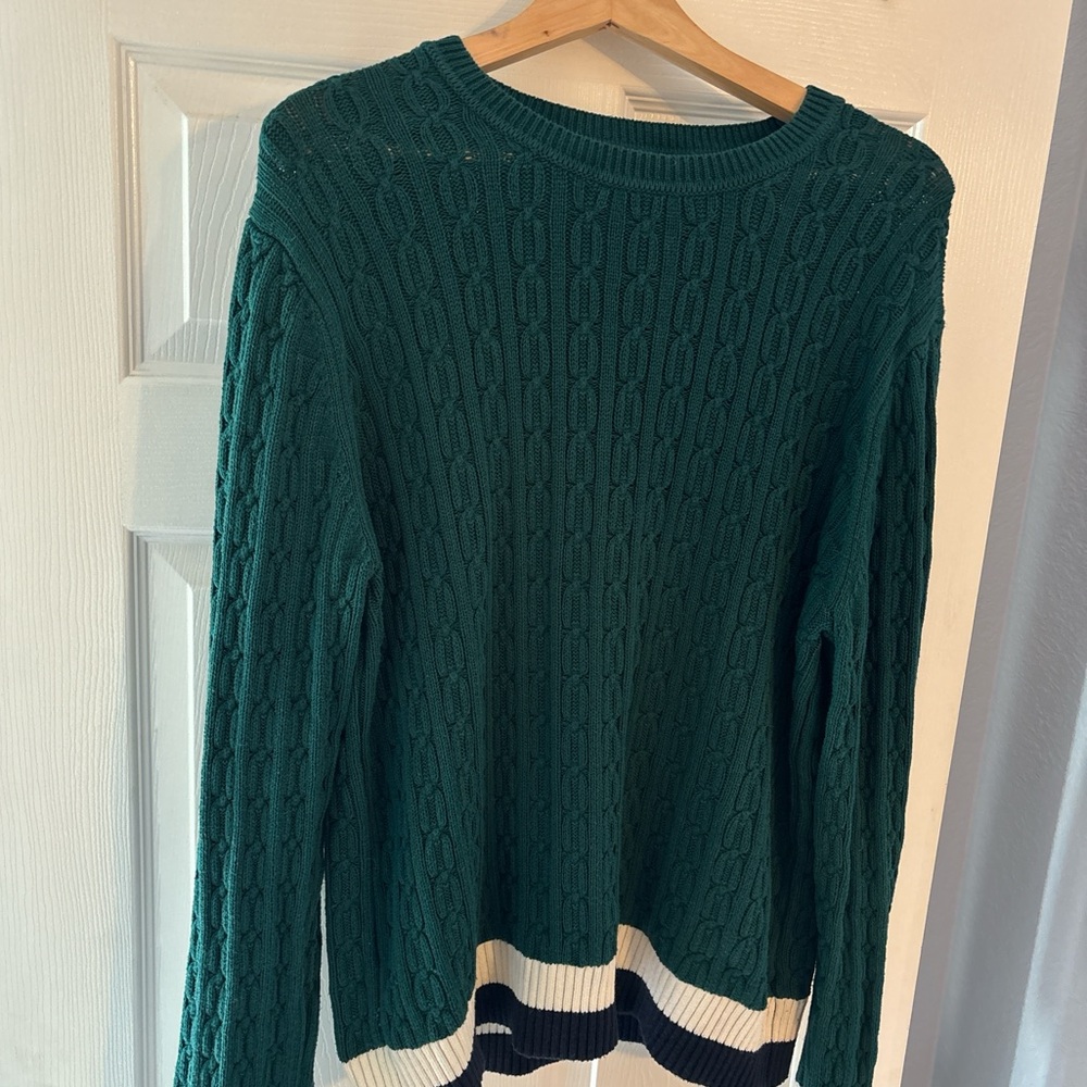Tommy Hilfiger Teal Cable Knit Sweater